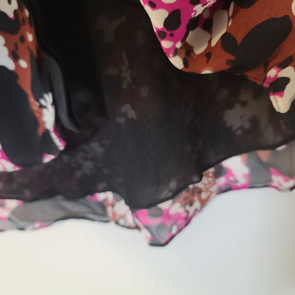 Diane Von Furrstenberg Lorelai Print Chieff In Cheetah Splash Pink Blouse 10 - Picture 6 of 11